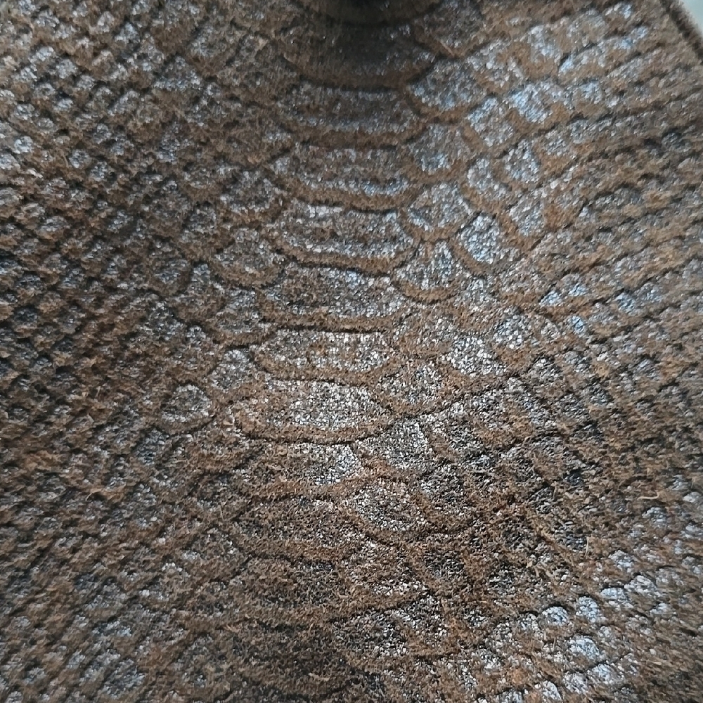 Michael Kors Brown Suede Leather Python Embrossed… - image 11